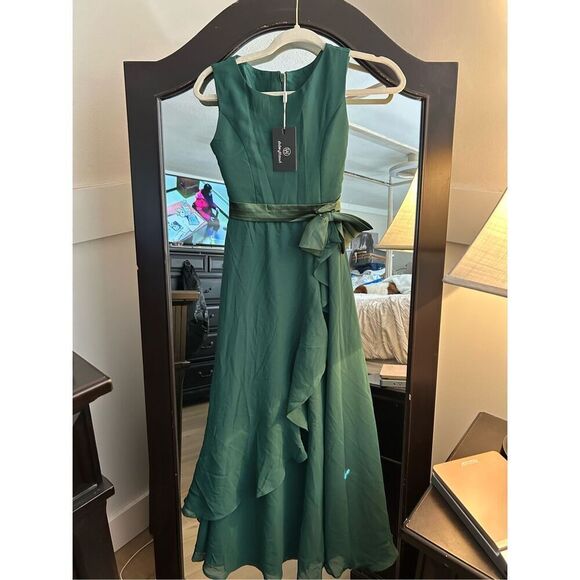 NEW Long Bridesmaid Wedding Flower Girls Formal Pageant Dress Chiffon 12 - Picture 3 of 7